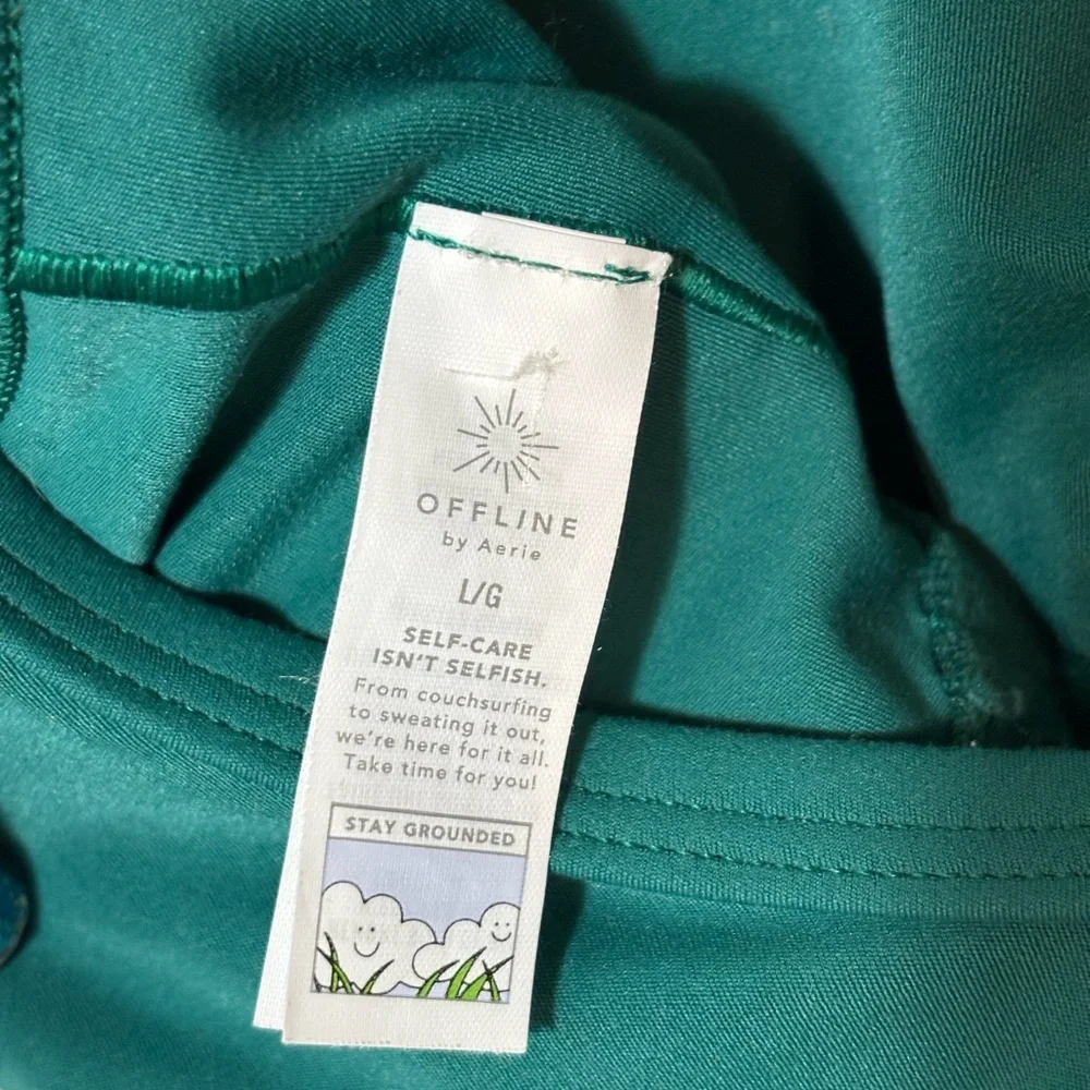 Aerie Offline Green Flare Jumpsuit Size Large | jumper | loungewear | bodycon - Picture 4 of 6